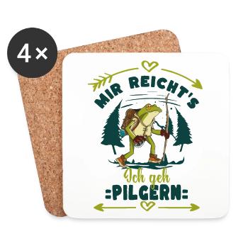 Mir reicht`s - Ich geh Pilgern - Frosch - Untersetzer (4er-Set) - Weiß - Vorne
