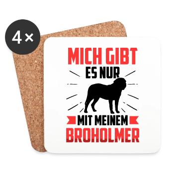Nur mit meinem Broholmer Dänische Dogge - Untersetzer (4er-Set) - Weiß - Vorne