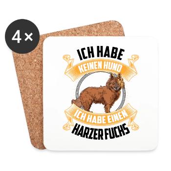 Harzer Fuchs kein Hund altdeutscher Hütefuchs - Untersetzer (4er-Set) - Weiß - Vorne