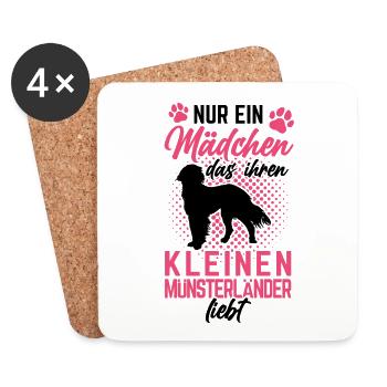 Nur ein Mädchen das Kleiner Münsterländer liebt - Untersetzer (4er-Set) - Weiß - Vorne