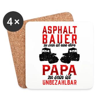 Asphaltbauer sein ist eine Ehre Straßenbauer - Untersetzer (4er-Set) - Weiß - Vorne