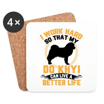 Arbeite für meinen Do Khyi Tibetdogge - Untersetzer (4er-Set) - Weiß - Vorne