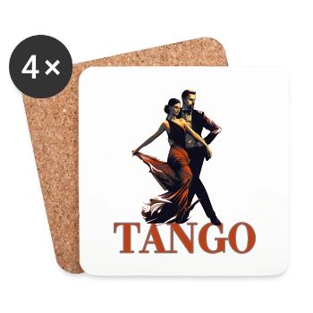 Tango Tanz für einen Tango Tänzer Tänzerinnen - Untersetzer (4er-Set) - Weiß - Vorne