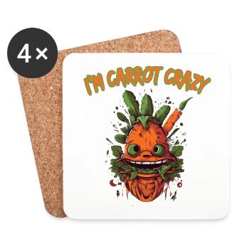 I'm Carrot Crazy Karotten Möhren Mohrrübe - Untersetzer (4er-Set) - Weiß - Vorne