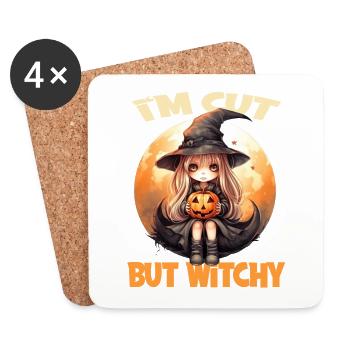 I'm Cute But Witchy für einen Halloween Liebhaber - Untersetzer (4er-Set) - Weiß - Vorne