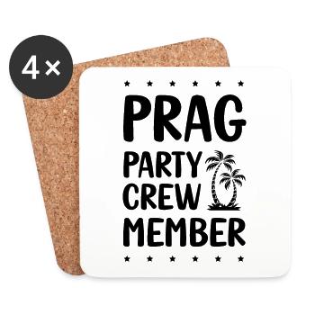 Prag Party Crew - Untersetzer (4er-Set) - Weiß - Vorne