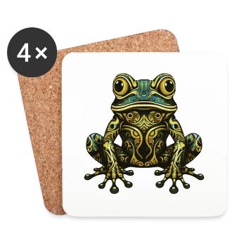 Frosch Portrait - Untersetzer (4er-Set) - Weiß - Vorne