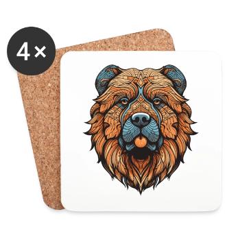 Chow Chow Hund Portrait - Untersetzer (4er-Set) - Weiß - Vorne