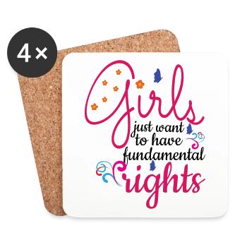 Fundamental Feminism Rights Womens Equality - Coasters (set of 4) - white - Front