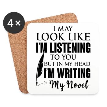 Funny Writer - In My Head I'm Writing - Coasters (set of 4) - white - Front