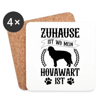 Hovawart ist mein Zuhause Derber Bauernhund - Untersetzer (4er-Set) - Weiß - Vorne