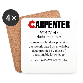Carpenter Definition - Coasters (set of 4) - white - Front