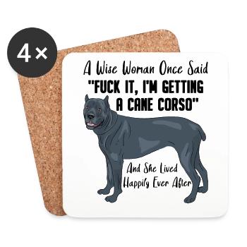 I'm Getting A Cane Corso Dog - Coasters (set of 4) - white - Front