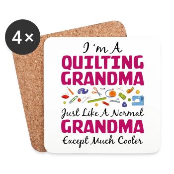 I'm A Quilting Grandma - Coasters (set of 4) - white - Front