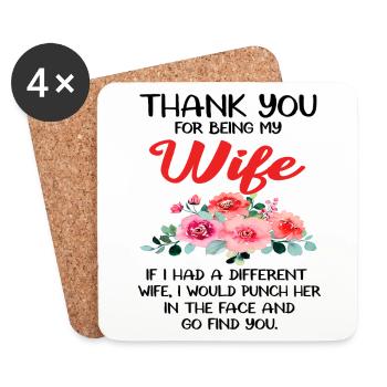 Thank You For Being My Wife - Coasters (set of 4) - white - Front