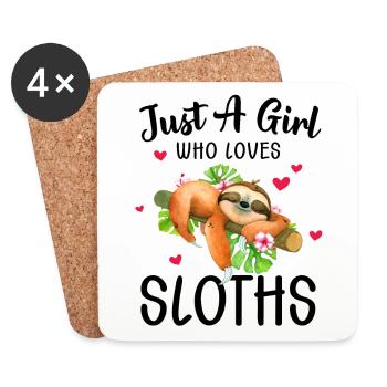 Just A Girl Who Loves Sloth - Coasters (set of 4) - white - Front