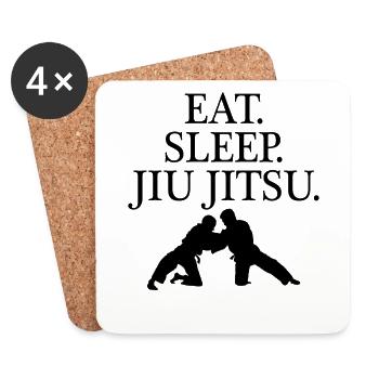 Eat Sleep Jiu Jitsu - Coasters (set of 4) - white - Front