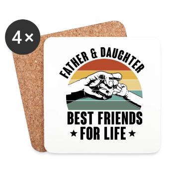 Father And Daughter Best Friends For Life - Coasters (set of 4) - white - Front
