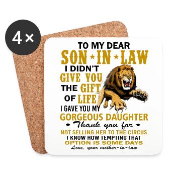 To My Dear Son-In-Law - Coasters (set of 4) - white - Front