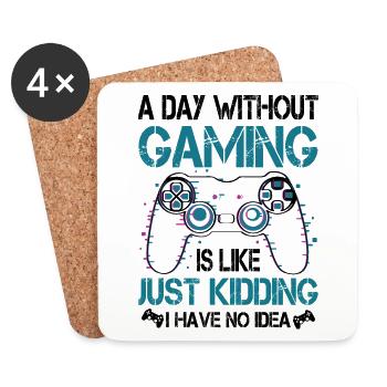 A Day Without Gaming - Coasters (set of 4) - white - Front