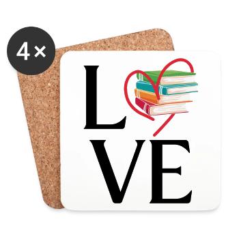 Love Books - Coasters (set of 4) - white - Front