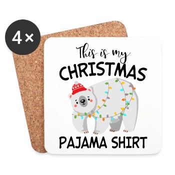 This Is My Christmas Pajama Shirt - Coasters (set of 4) - white - Front