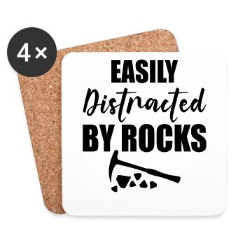 Geologist Easily Distracted By Rocks - Coasters (set of 4) - white - Front