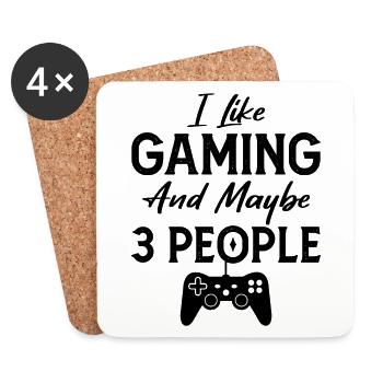 I Like Gaming And Maybe 3 People - Coasters (set of 4) - white - Front