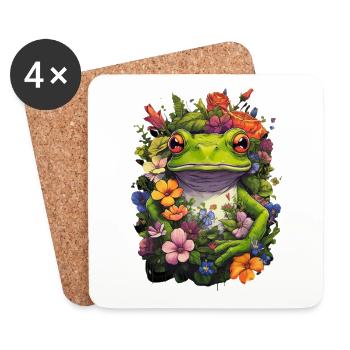 Ästhetischer Frosch Frösche für einen Frosch - Untersetzer (4er-Set) - Weiß - Vorne