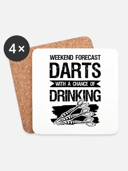 dart trinken - Untersetzer (4er-Set) - Weiß