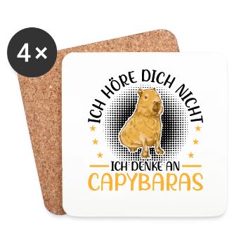 Denke an Capybara Wasserschwein Südamerika - Untersetzer (4er-Set) - Weiß - Vorne