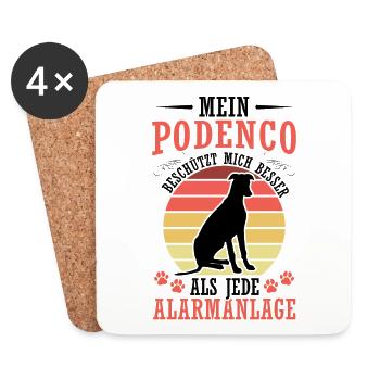 Podenco beschützt mich spanischer Jagdhund - Untersetzer (4er-Set) - Weiß - Vorne