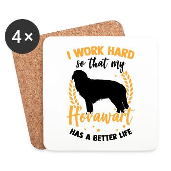 Work for Hovawart Derber Farmer's Dog - Coasters (set of 4) - white - Front
