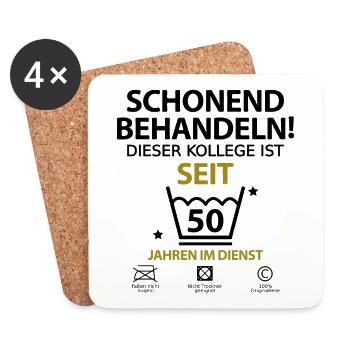 50 jähriges Arbeit Jubiläum Kollege Arbeitskollege - Untersetzer (4er-Set) - Weiß - Vorne