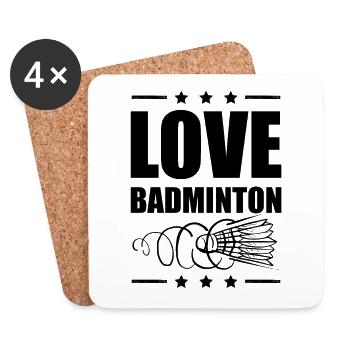 badminton liebe - Untersetzer (4er-Set) - Weiß - Vorne