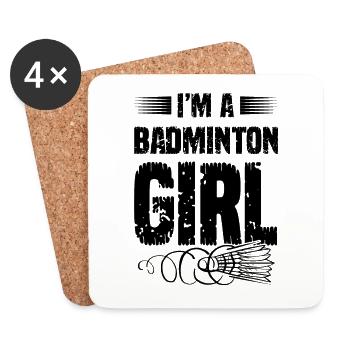 Badminton Fille - Dessous de verre (lot de 4) - blanc - Devant