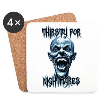 Albtraum Reißzähne Vampir wie ein Mensch, verrückt, Horror - Untersetzer (4er-Set) - Weiß - Vorne
