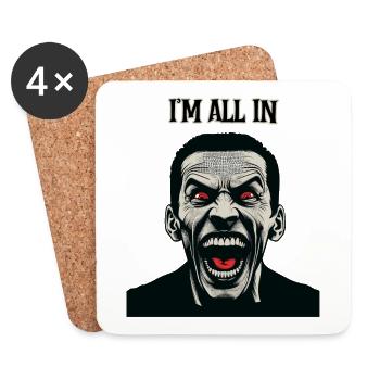 Un homme à l’air fou, je suis all in - Dessous de verre (lot de 4) - blanc - Devant