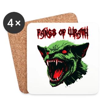 Orc démoniaque, de colère - Dessous de verre (lot de 4) - blanc - Devant