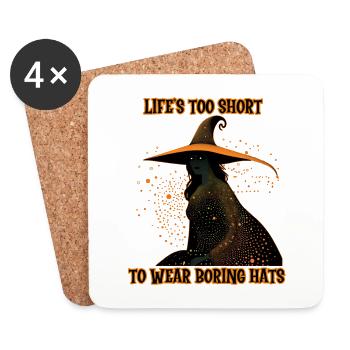 Witch, Life's too short to wear noring hats, - Coasters (set of 4) - white - Front