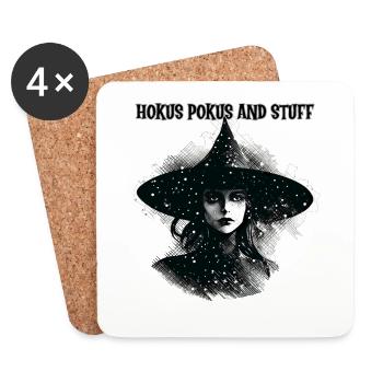 Witch, Hokus Pokus and Stuff, Halloween - Coasters (set of 4) - white - Front
