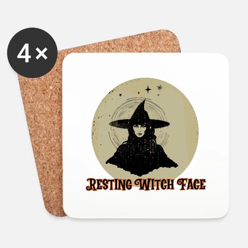 Witch, Resting Witch Face - Coasters (set of 4) - white