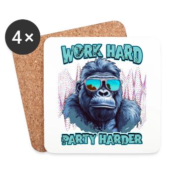 Funny gorilla with sunglasses saying - Coasters (set of 4) - white - Front
