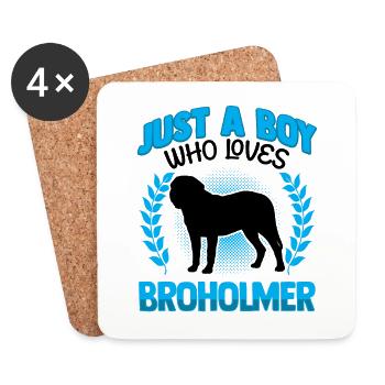 Juste un garçon qui aime Broholmer - Dessous de verre (lot de 4) - blanc - Devant