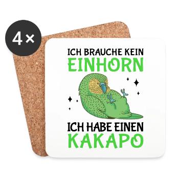 Ich habe einen Kakapo Neuseeland Papagei - Untersetzer (4er-Set) - Weiß - Vorne