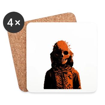 Sleleton Head monster - Coasters (set of 4) - white - Front