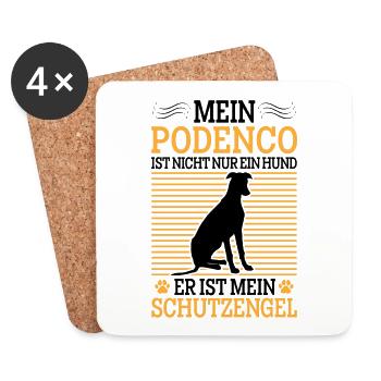 Podenco nicht nur Hund spanischer Jagdhund - Untersetzer (4er-Set) - Weiß - Vorne