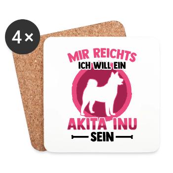 Will ein Akita Inu sein Shiba Inu - Untersetzer (4er-Set) - Weiß - Vorne