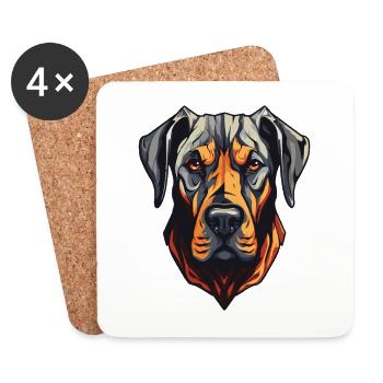 Great Dane Hund Kopf - Untersetzer (4er-Set) - Weiß - Vorne