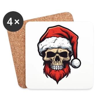 Santa Claus Skull - Coasters (set of 4) - white - Front